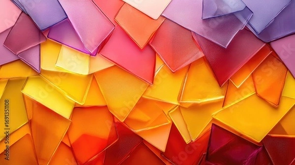 Fototapeta Abstract Colorful Glass Pieces Arranged in a Gradient Pattern