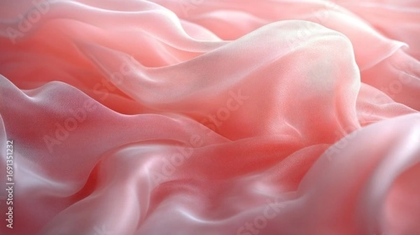 Fototapeta Soft Pink Fabric Draped in Gentle Waves