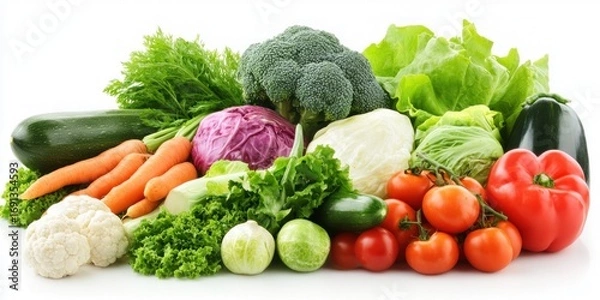 Fototapeta Fresh Colorful Assortment Of Vegetables Displayed Together