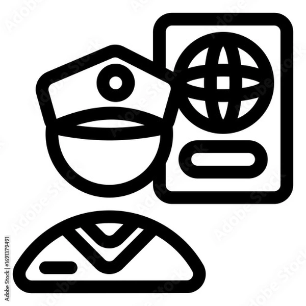 Obraz Passport control icon