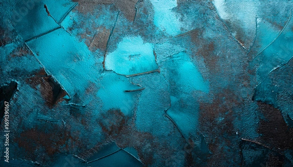 Fototapeta Abstract Textured Wall With Blue And Metallic Grunge Surface