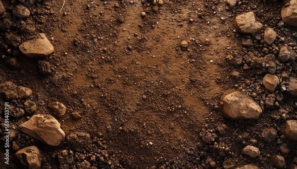Fototapeta Aerial View Of Soil Ure: Observing The Landscape From Above In A Top View Perspective. Enjoying The Scenery From High Above.