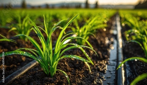 Obraz Close-up of young plants in a field