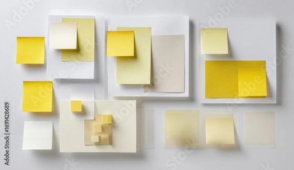 Fototapeta Sticky notes arranged abstractly