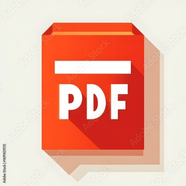 Fototapeta Vibrant depiction of a PDF document icon symbolizing electronic file format