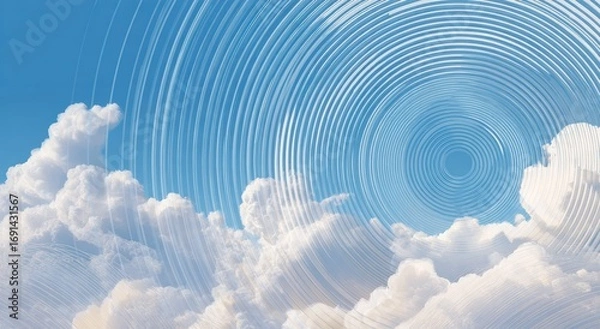 Obraz Abstract sky with concentric circles