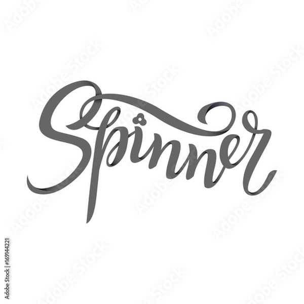 Fototapeta Spinner Time Lettering. Children's toy for hands. Hand spinner tricks. Banner element.
