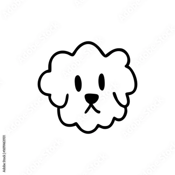 Obraz poodle icon hand drawn