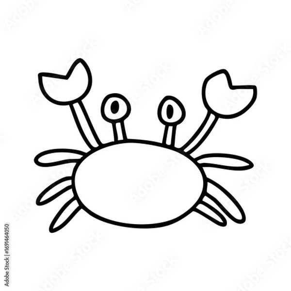 Obraz crab icon hand drawn