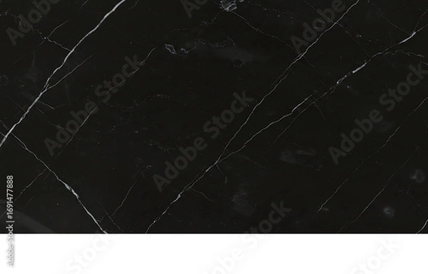 Fototapeta Elegant black marble texture with delicate white veins, a luxurious and sophisticated natural stone background