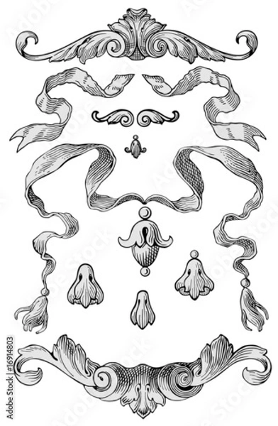 Obraz Ribbons and design elements vector