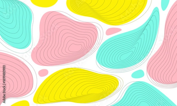 Obraz Fluid shapes with contour lines