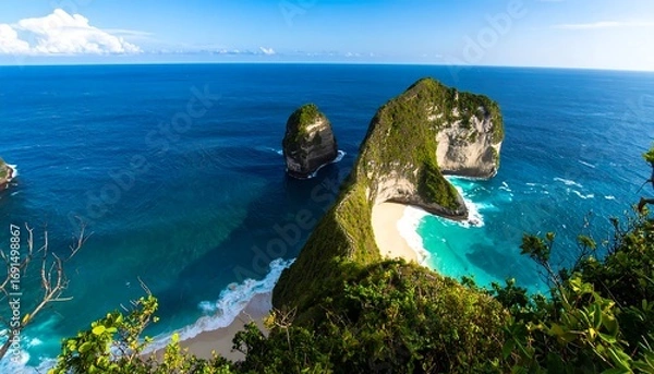 Fototapeta Panoramic view of a pristine beach