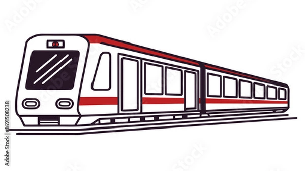 Obraz White and Red Berlin S Bahn Train Vector Illustration