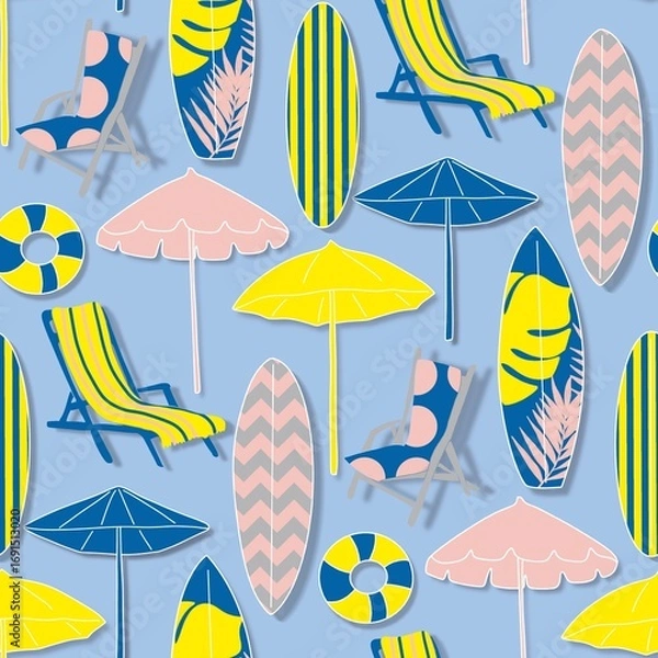 Obraz Summer Beach Vibes Pattern (서머 비치 바이브 패턴)3