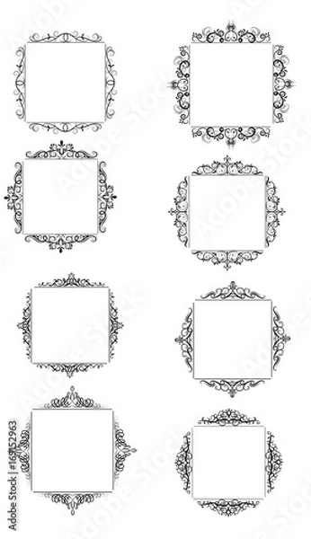 Fototapeta Vintage vector swirl frame set