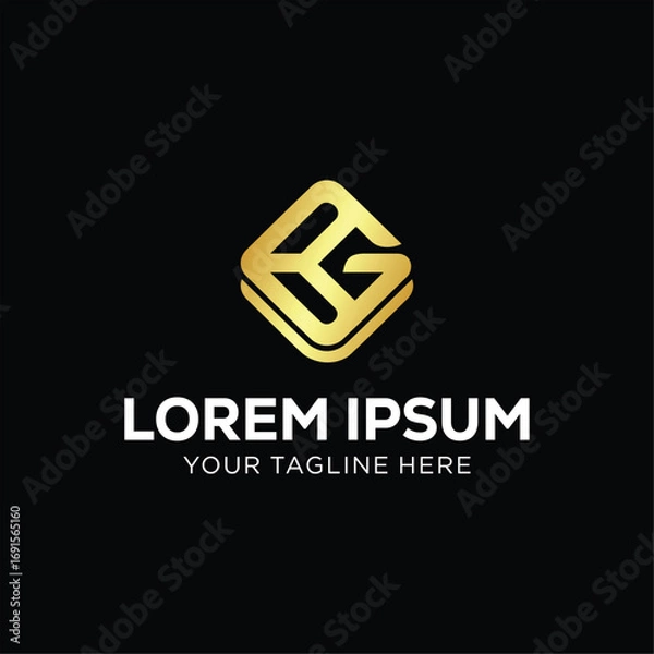 Fototapeta Golden Monogram Logo Design with Letter G