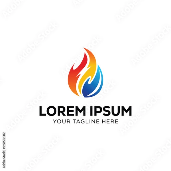 Fototapeta Colorful Flame Logo Design