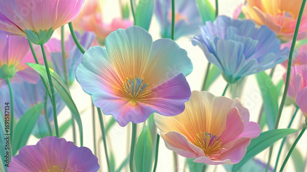 Fototapeta 梦幻花朵盛开