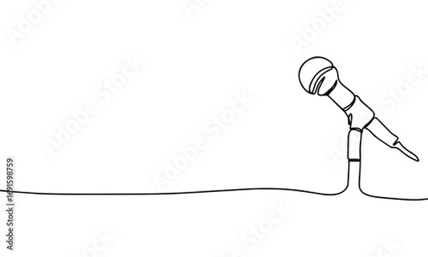 Fototapeta illustration of microphone continuous line 