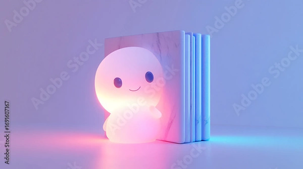 Fototapeta a cute chibi kawaii design of a minimalist marble cube