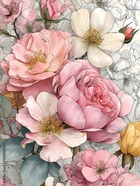 Obraz pink rose background