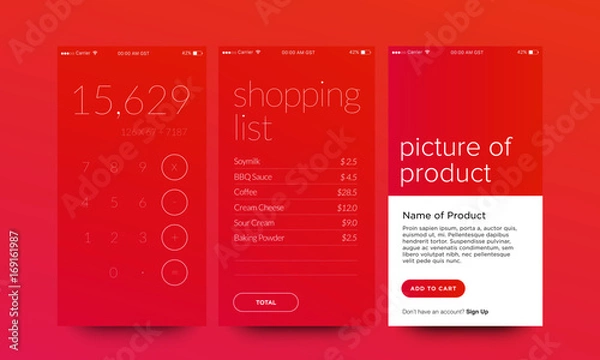 Fototapeta UI Elements Set Design for Smart Phones
