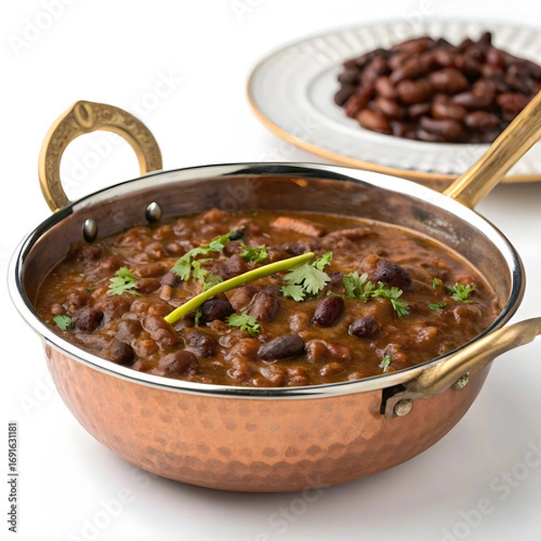 Obraz Rich, creamy North Indian curry made with black lentils and kidney beans, slow-cooked with butter,