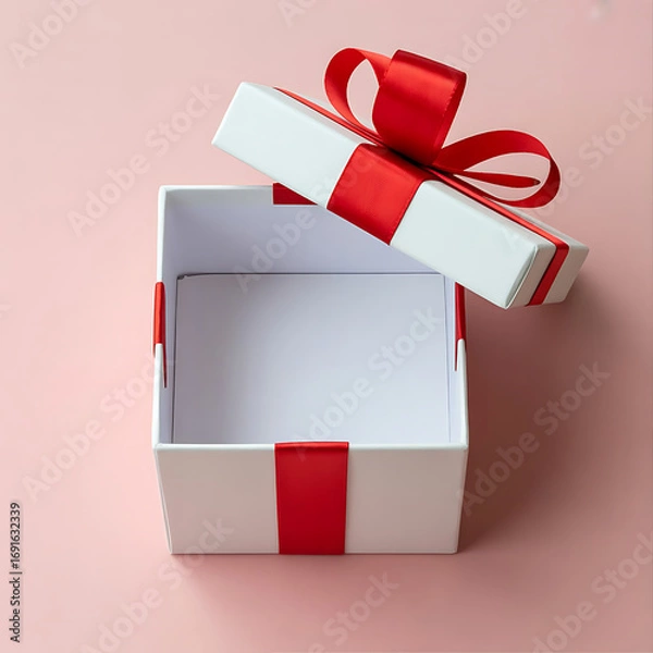 Fototapeta Wrapped up and ready to be revealed, this gift box holds the promise of a wonderful surprise. The best things in life are often found inside the simplest packages. Get ready to unbox happiness