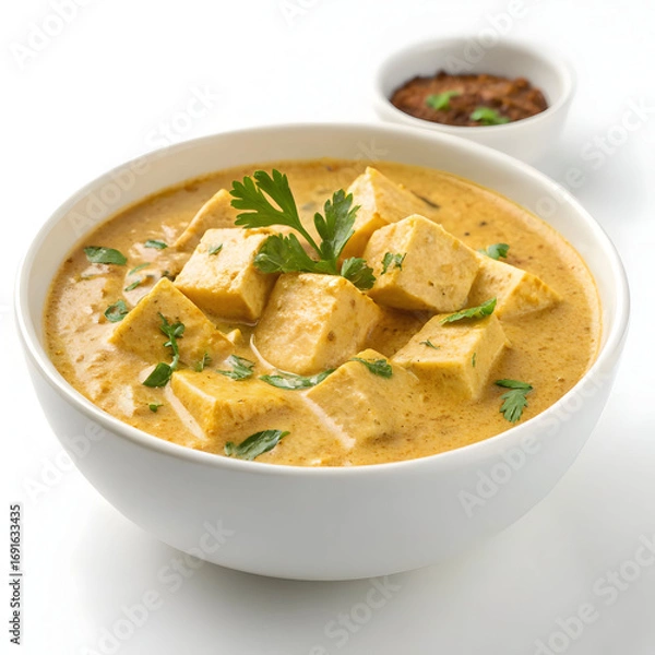 Obraz Luxurious North Indian curry made with soft paneer cubes simmered in a creamy, spiced cashew-based gravy,