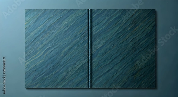 Fototapeta Textured Blue and Gold Abstract Background with Diagonal Streaks