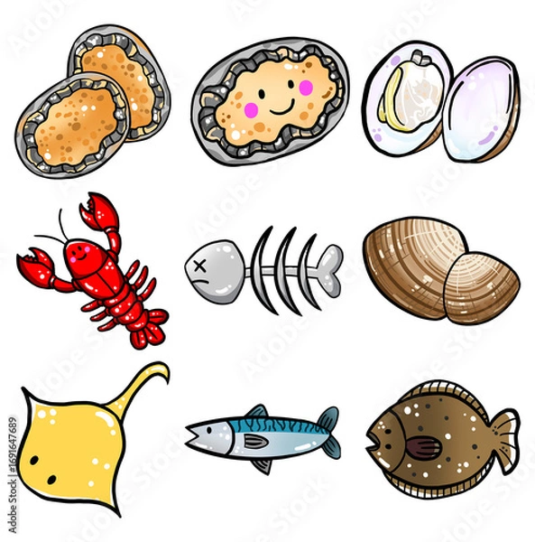Obraz 물고기 컬렉션 일러스트 그래픽 요소