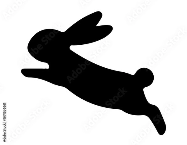 Fototapeta Rabbit Side View silhouete Vector