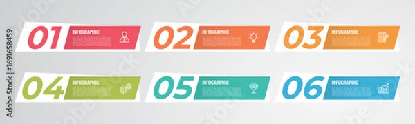 Fototapeta modern infographic elements template, 6 options or step 