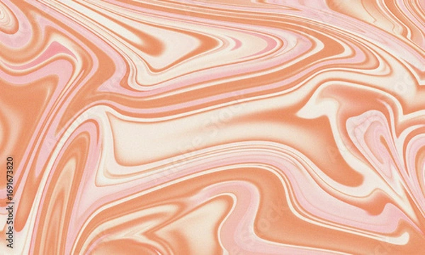 Fototapeta Abstract swirling marbling texture with soft peach and cream tones for backgrounds