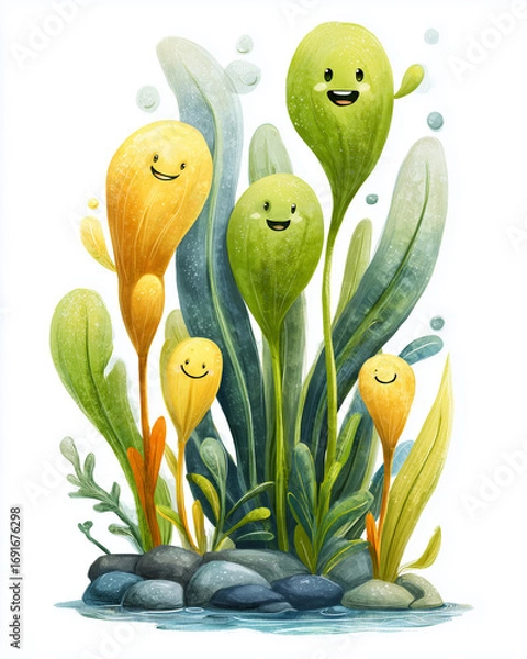 Obraz cartoon water plants