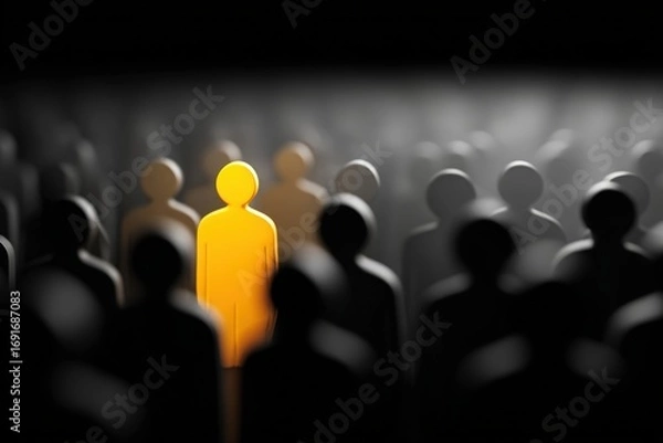 Fototapeta A single, luminous figure amidst a crowd (1)