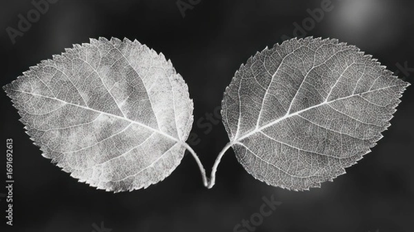 Obraz Two leaves monochrome image
