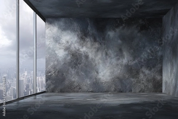 Obraz Empty modern room with city view