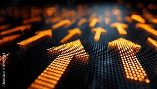 Obraz Abstract glowing arrows upward