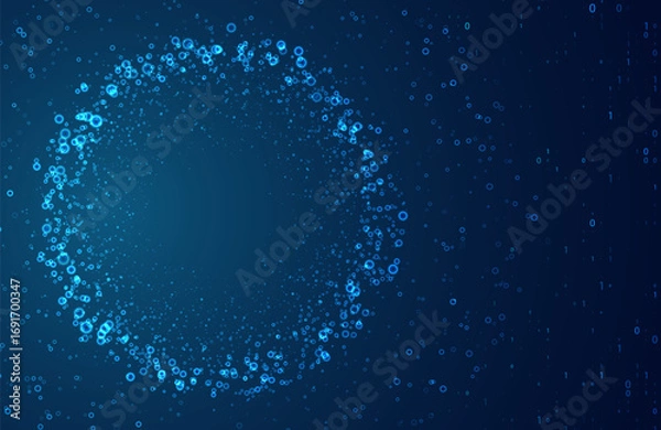 Fototapeta Abstract data transmission visualization. Big data analytics representation. Futuristic network. Graphic concept for your design