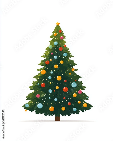 Obraz christmas tree vector illustration