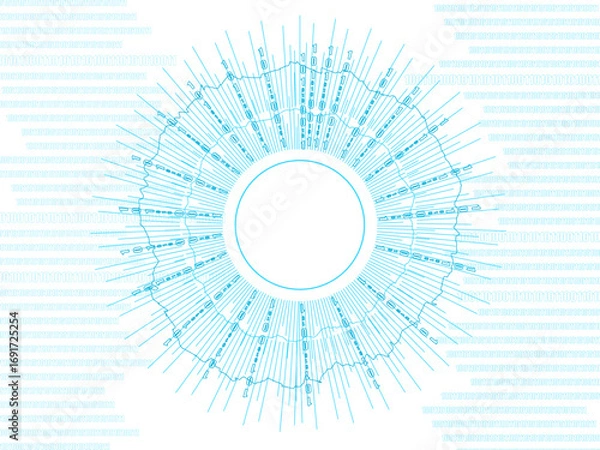 Obraz big data visualization binary code and innovation technology abstract background.