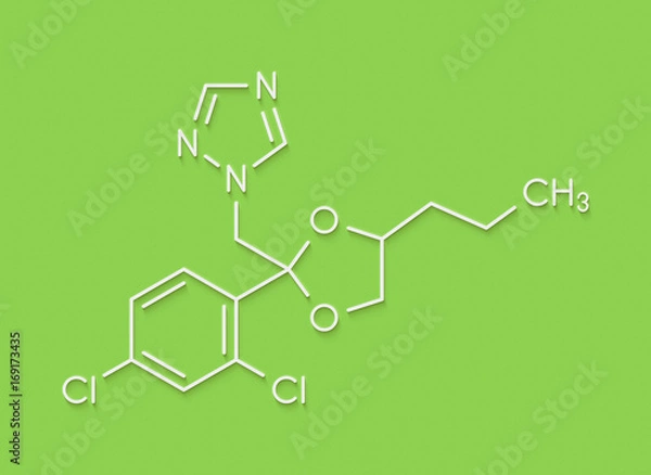 Fototapeta Propiconazole antifungal molecule (triazole class). Skeletal formula.