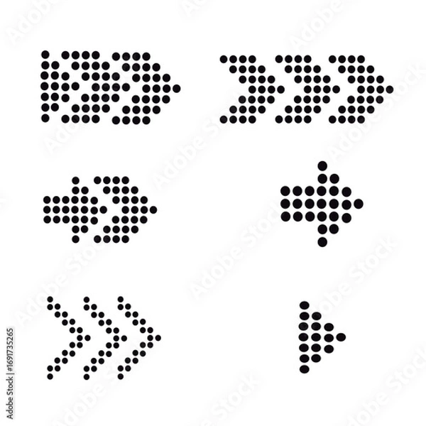Fototapeta ilustración con puntos en forma de flechas 