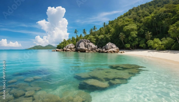 Fototapeta The sea is beautiful and clean, ranked among the best in the world.