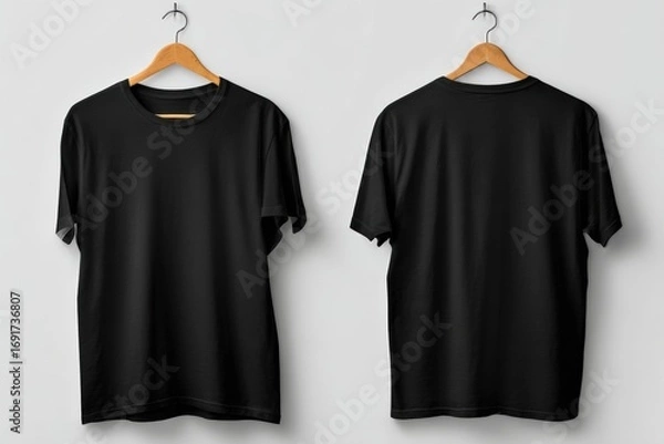 Obraz Two black t-shirts on hangers (1)