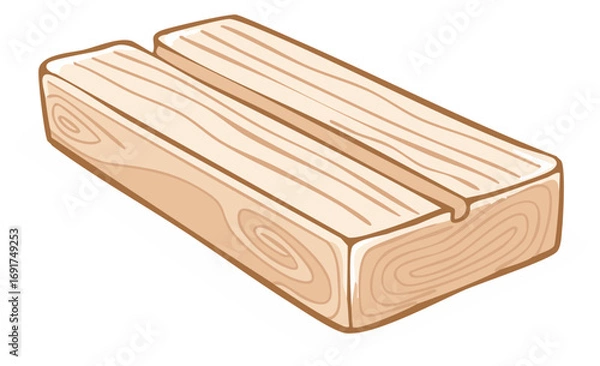 Fototapeta Illustrative Wood Block Holder with Center Groove to Display Photos or Cards in Home Decor