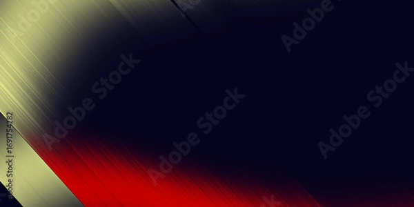 Fototapeta Futuristic abstract diagonal streaks in red and golden gradients on dark blue background, glowing digital wallpaper