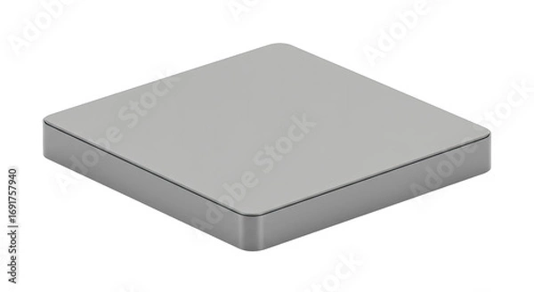 Fototapeta Light Gray Square Tile Isometric View on Transparent Background Detailed 3D Render of a Simple Square Tile with Subtle Texture and Soft Shadows